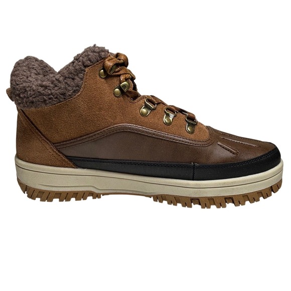 Brand New WEATHERPROOF Mens Landon Brown Suede Leather Laced Winter Boots Size 9 - Picture 6 of 9